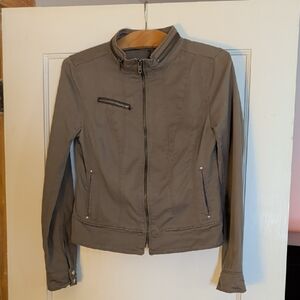 Express Women's Green Utility Jacket with Zip Front, Sz 2